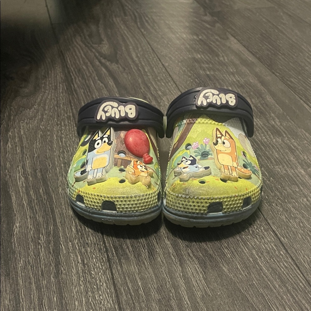 CROCS Kids Slippers - Navy and Lime